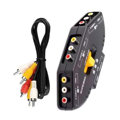 Многовходовая видеокоммутаторная коробка Rca Splitter Компактный дизайн Простое подключение Для домашних кинотеатров и игровых приставок