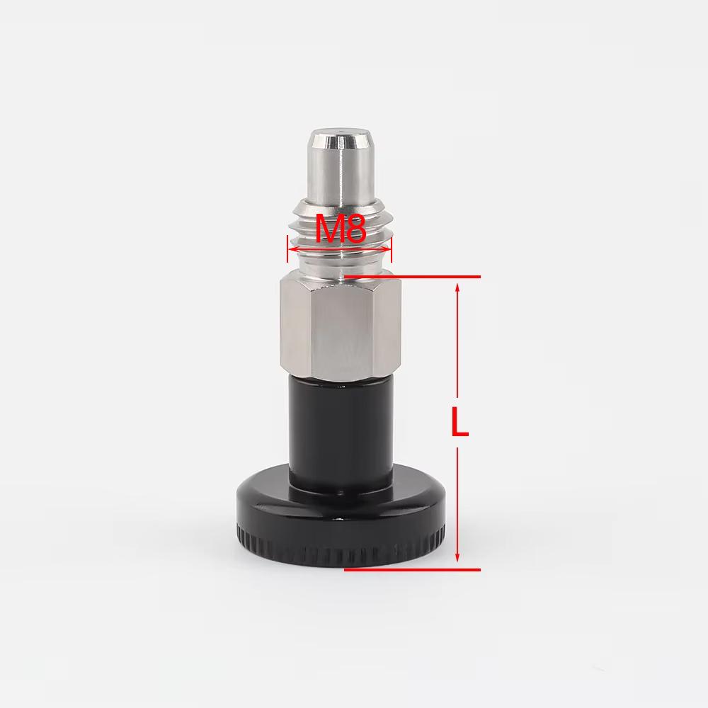 Mini M8 Knob Plungers Non Lock-Out Spring Lock Pin Aluminum Knob Locating Pin Stainless/Carbon Steel Indexing Plungers