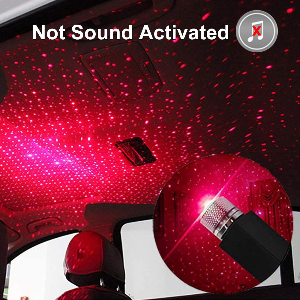 Sound Activated USB Starry Sky Projector LED Night Light Car Roof Interior Star Galaxy Lamp DC 5V for Home Bedroom Party Decor