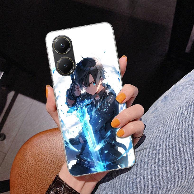 Чехол для телефона Sword Art Online Кирито для Xiaomi Poco X7 X6 X5 Pro F7 Ultra Redmi 15C 15 13C 13 12C 12 10 10A 10C 9 9A 9C 9T