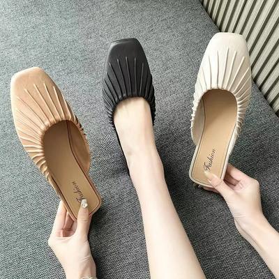 Модные сандалии для женщин уличные тапочки новые летние универсальные сандалии с тонким каблуком и квадратным носком наружные тапочки обувь для женщин Zapatos