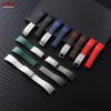 For Rolex Silicone Watch Accessories for GMT Submariner Green Black Watch Band Flat Interface Strap 20mm Folding Buckle Bracelet