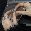 Аквамариновая Корона Французское Открытое Кольцо Нишевый Дизайн Высокая Мода Jal Личность Легкая Роскошь Кольцо Женское