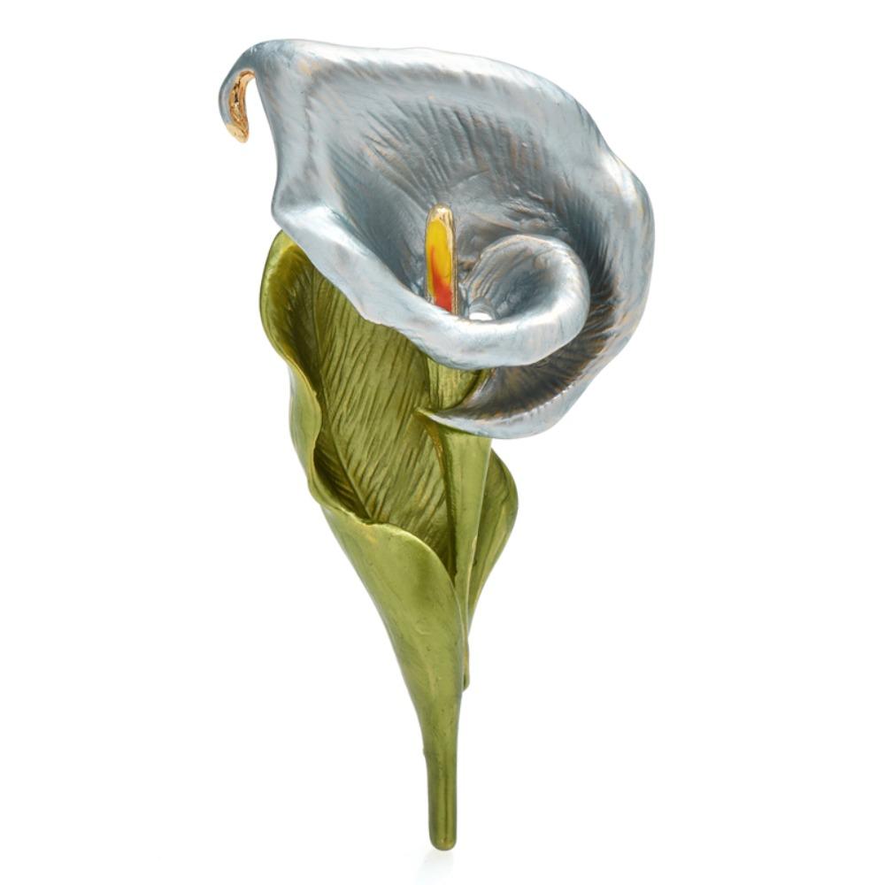Metal Geometric Brooch Colorful Vintage Brooch Luxury Enamel Calla Flower Brooch Party