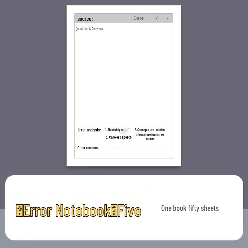 Error Correction Sticky Notes for Students: English & Math High-Value Adhesive Notepad