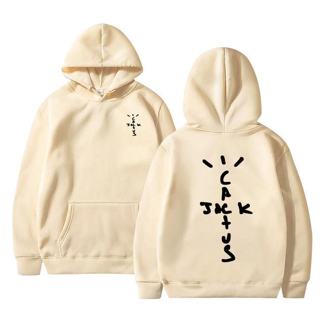 Худи с принтом алфавита Cactus Jack Swag Женская толстовка с капюшоном Повседневный пуловер