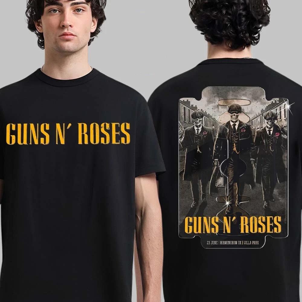 Guns N Roses Мировой Тур 2026 графика 100% Хлопок футболка Мужская Ретро Мода Новый Летний Хип-хоп унисекс Короткий рукав Футболка подарок для фаната