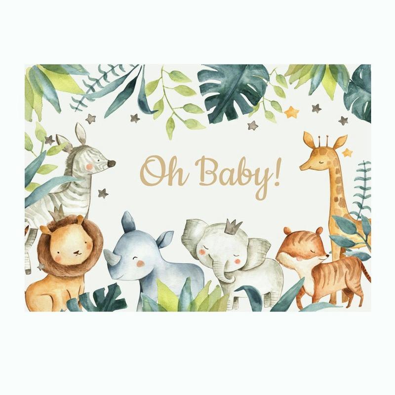 Фон для фотосъемки с изображением животных на день рождения, детский душ, вечерние фото-деко