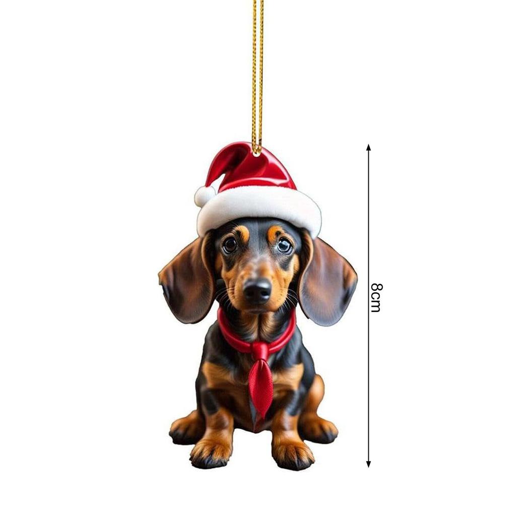 Подвеска на рождественскую елку, милая форма собаки, акриловое подвесное украшение для рождественской елки для дома, праздничное украшение