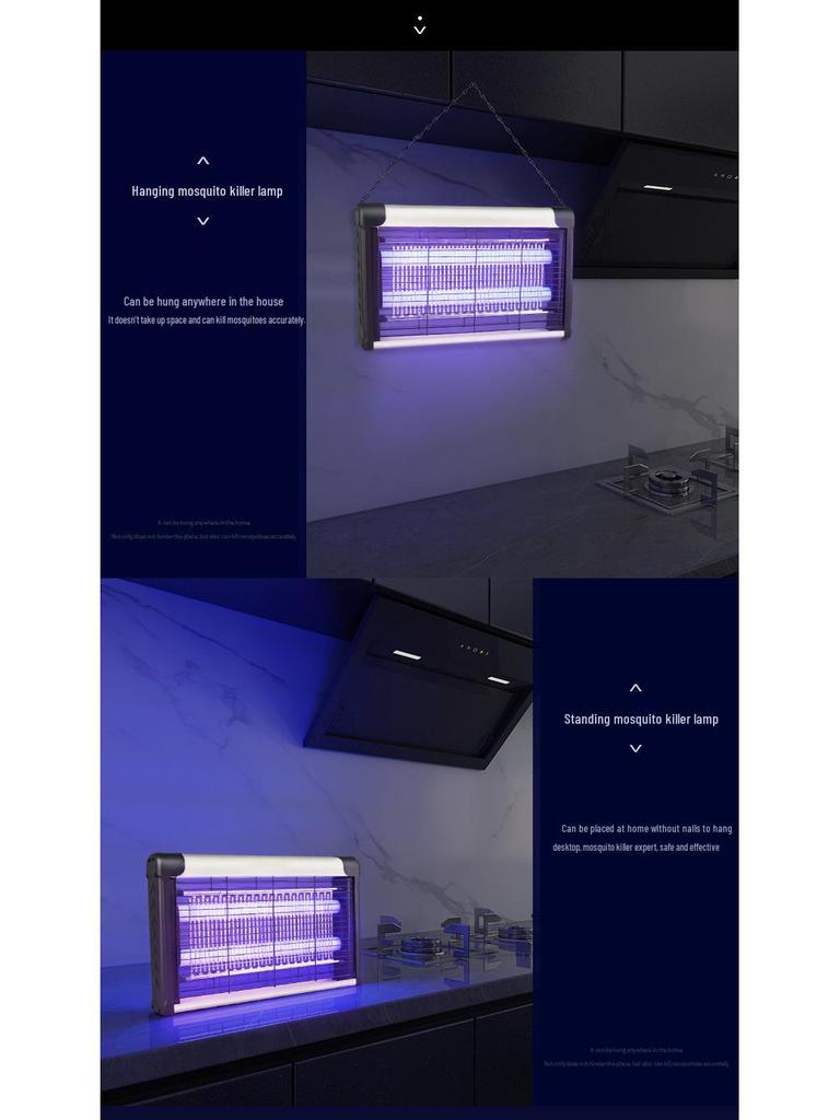 Уличная светодиодная лампа-ловушка для комаров и мух - Подвесная вертикальная борьба с вредителями для ресторанов, мастерских и ферм