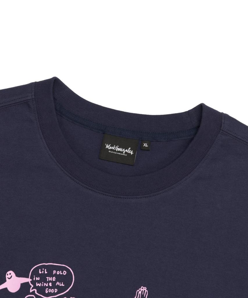 MARK GONZALES Mg Collage Graphic L/S T-Shirt - Navy