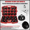 30Pcs Oil Filter Captype Removal Wrench Socket Set 12inch 12.5mm Mouth Car Fuel Filter Remover