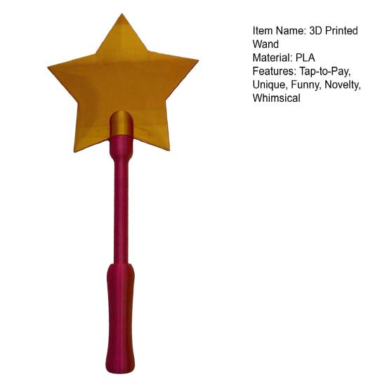 3D-печатная палочка Tap to Pay Смешная Звездная Волшебная Палочка Держатель для бесконтактной оплаты Кредитная карта-палочка Tap-to-Pay