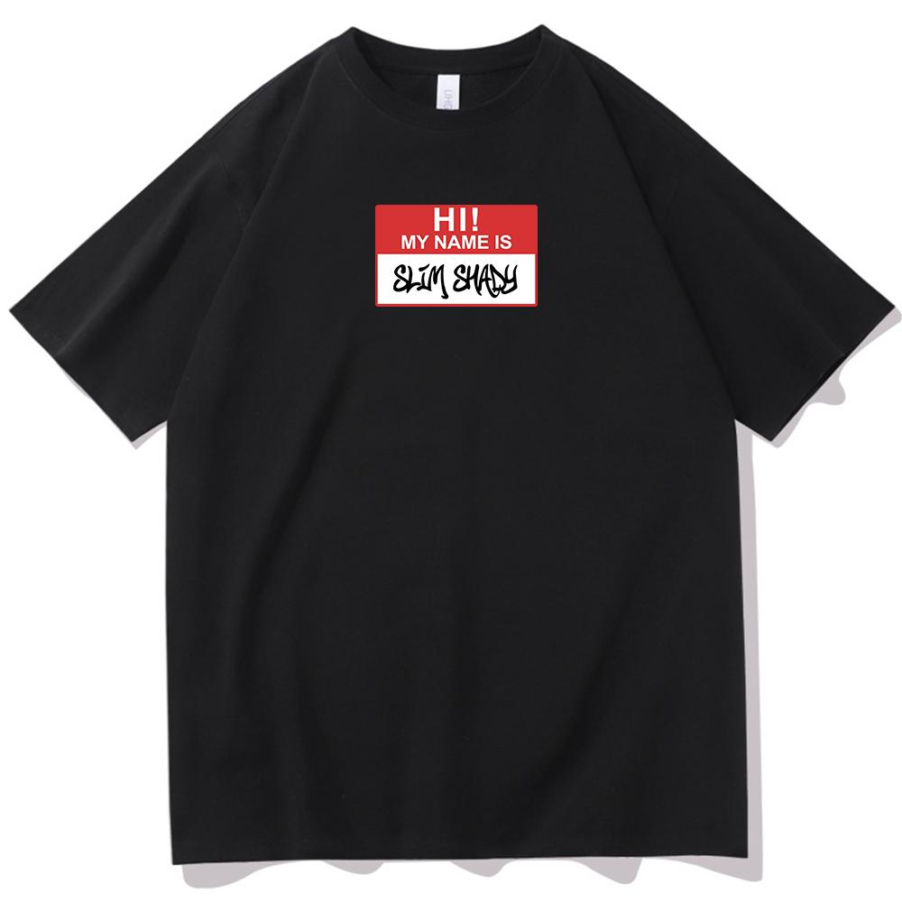 Футболка Eminem Hi My Name is Slim Shady с круглым вырезом и коротким рукавом Подарок для фанатов