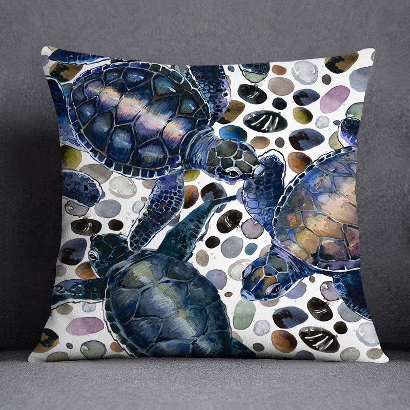 Наволочка с изображением морского животного и русалки, украшение для дома, квадратная наволочка, украшение для дома и офиса, наволочка