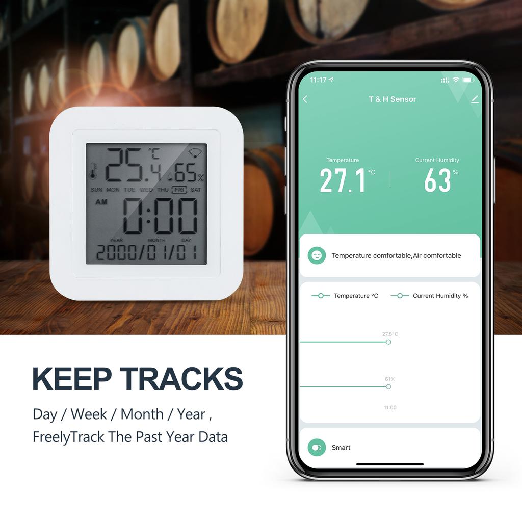WIFI датчик температуры и влажности с ЖК-экраном ЖК-цифровой комнатный термометр-гигрометр