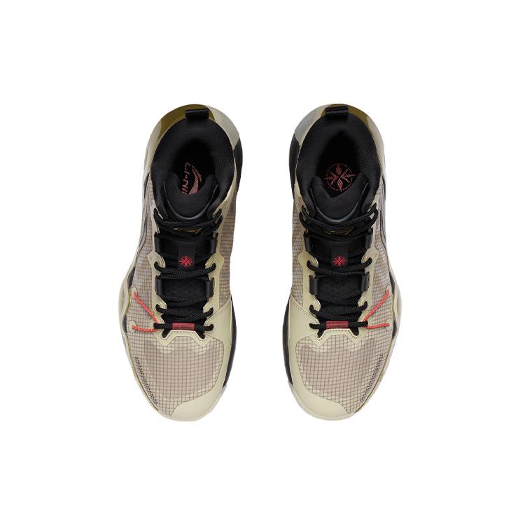 Li Ning Liren 2 Амортизирующие Скользкие Устойчивые к истиранию Средневысокие Баскетбольные кроссовки Мужские Серый Зеленый ABAR087-5