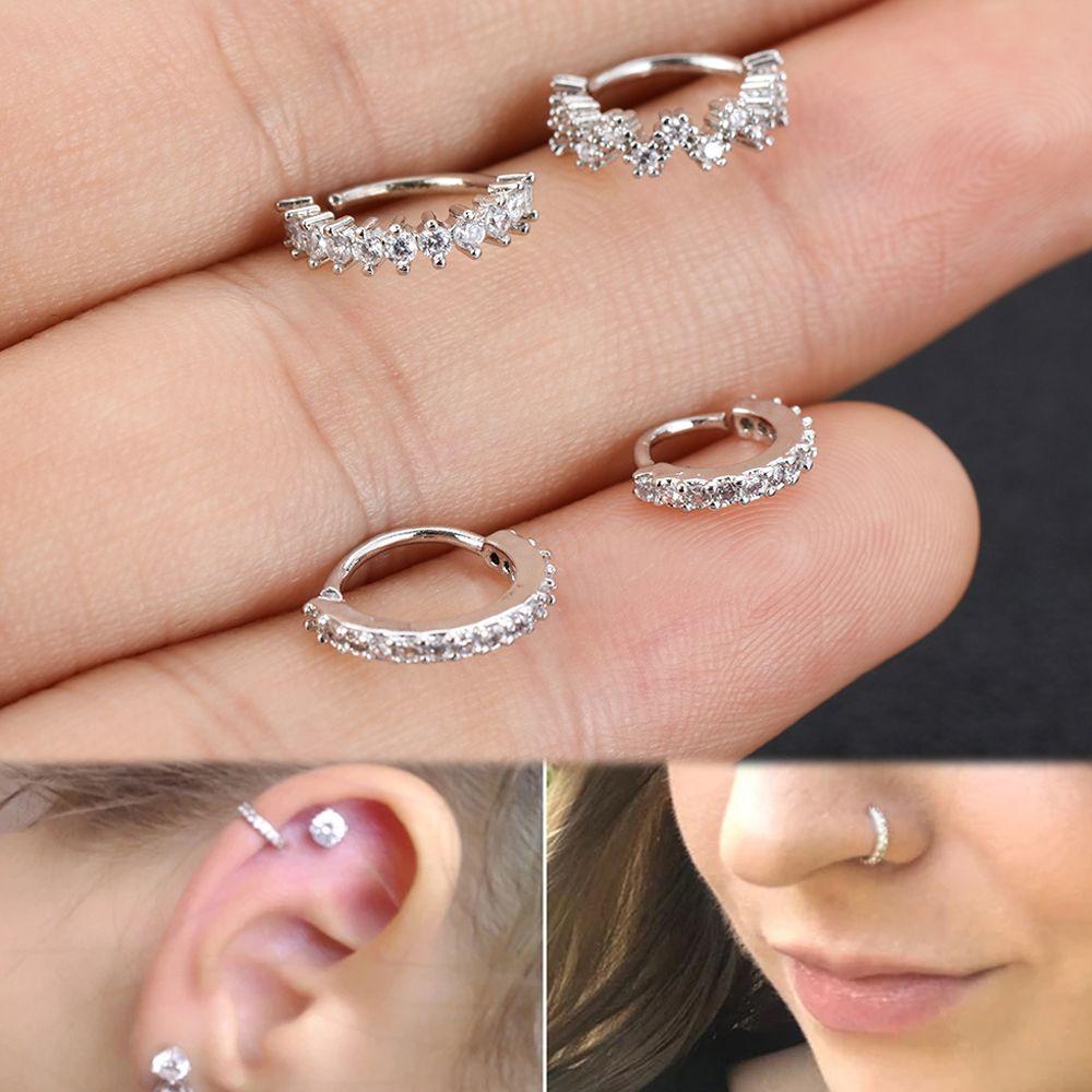 Small Body Piercing Jewelry Labrets Lip Ear Studs Rhinestone Cartilage Helix Tragus Earrings