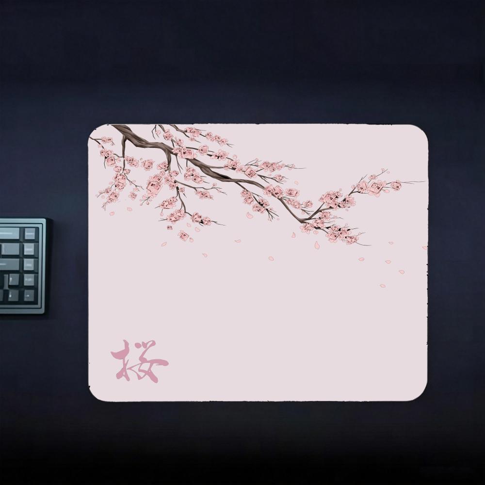 Japanese Cherry Blossoms Mouse Pad Square Computer Office Game Table Mats Rubber Anti-slip Laptop Mousepads 40X45 and 22x18 Pads