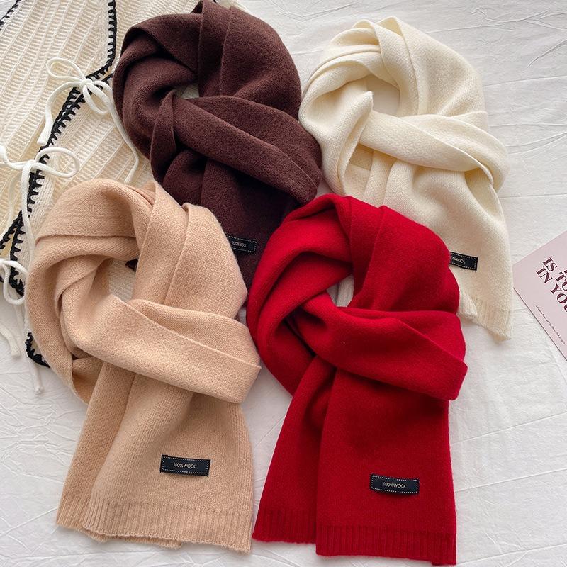 Winter High-end Pure Wool Knitted Scarf, Red Scarf, Gifts for Men and Women Couples, New Models