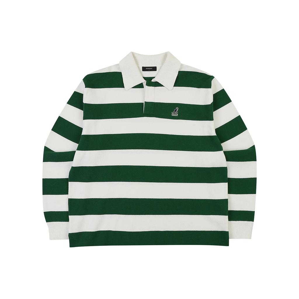 KANGOL Striped Open Collar Knit 1881 Green