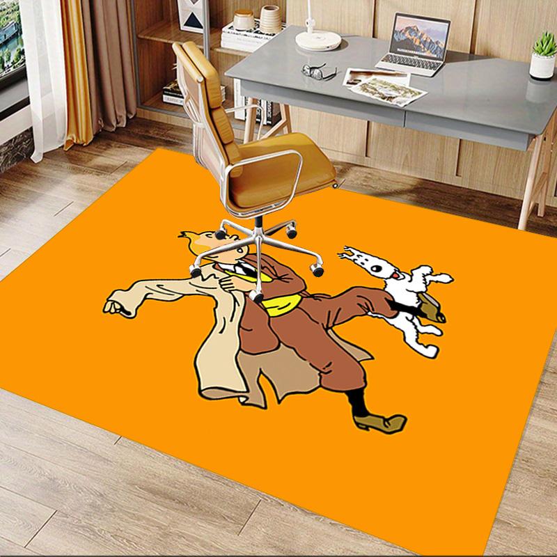 Tintin'S Dynamic Adventure Carpet For Playroom Bedroom Living Room Sofa Home Decorkids Game Area Rug Nonslip Floor Mat