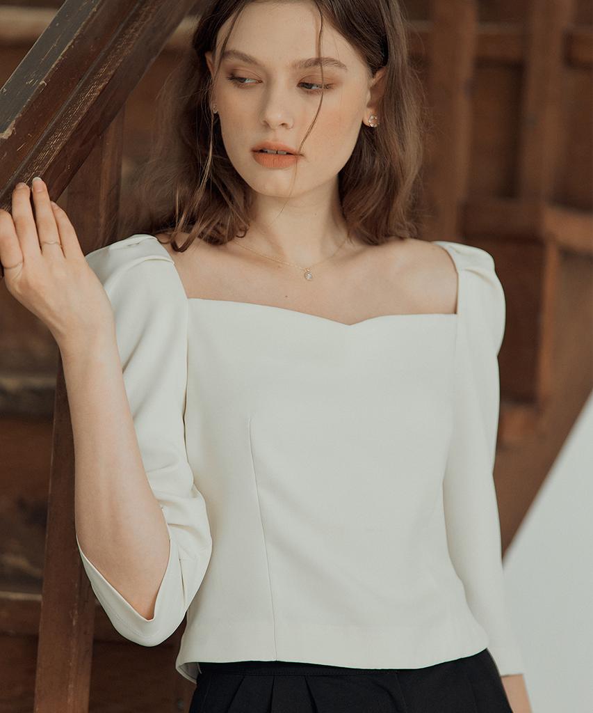 Блузка DEHEVE Chloe с тюльпанами [Слоновая кость]