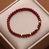 Браслет-куб из киновари с фиолетовым золотым песком для женщин - подарок на Бэньминнянь для девушки