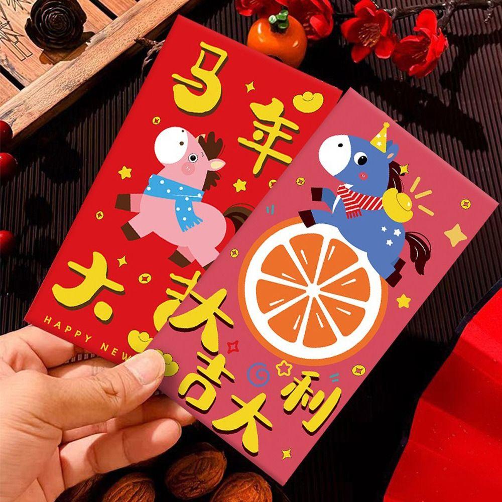 Chinese Style 2026 New Year Money Envelope Traditional Lucky Red Pockets Birthday Celebration