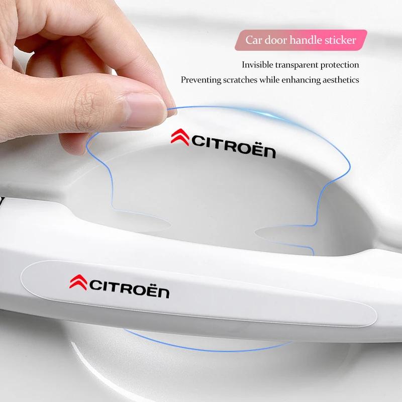 ABCC1 8Pcs Car Door Handle Protector Stickers Decals For Citroen C4 C3 C5 C1 C2 Berlingo C-Elysee C4-Picasso C4-Aircross Xsara Saxo DS