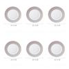 Fine Bone China Dinner Plates Sets, Light Luxury Tableware Stripe Pattern Gilt Edged Porcelain Dinnerware Round Set of 6