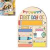 Chalkboard Sign for Kids First Day of School Wooden Sign Back to Photo Board Prop Kids Reusable 2D Painted Record Board Classroom Decor Party