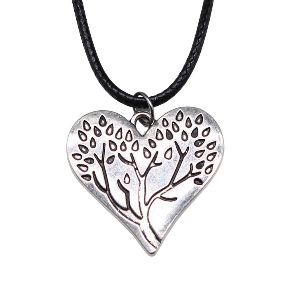 Антикварный кулон-ожерелье "Древо Жизни" Nature Boho Statement Jewelry 45см Кожаная цепочка