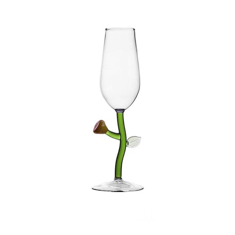 Plant Goblet Crystal Glass Creative Wedding Party Glassware Wine Tasting Glasses Flower CLASSIC BURGUNDY Bordeaux Champagne Cup