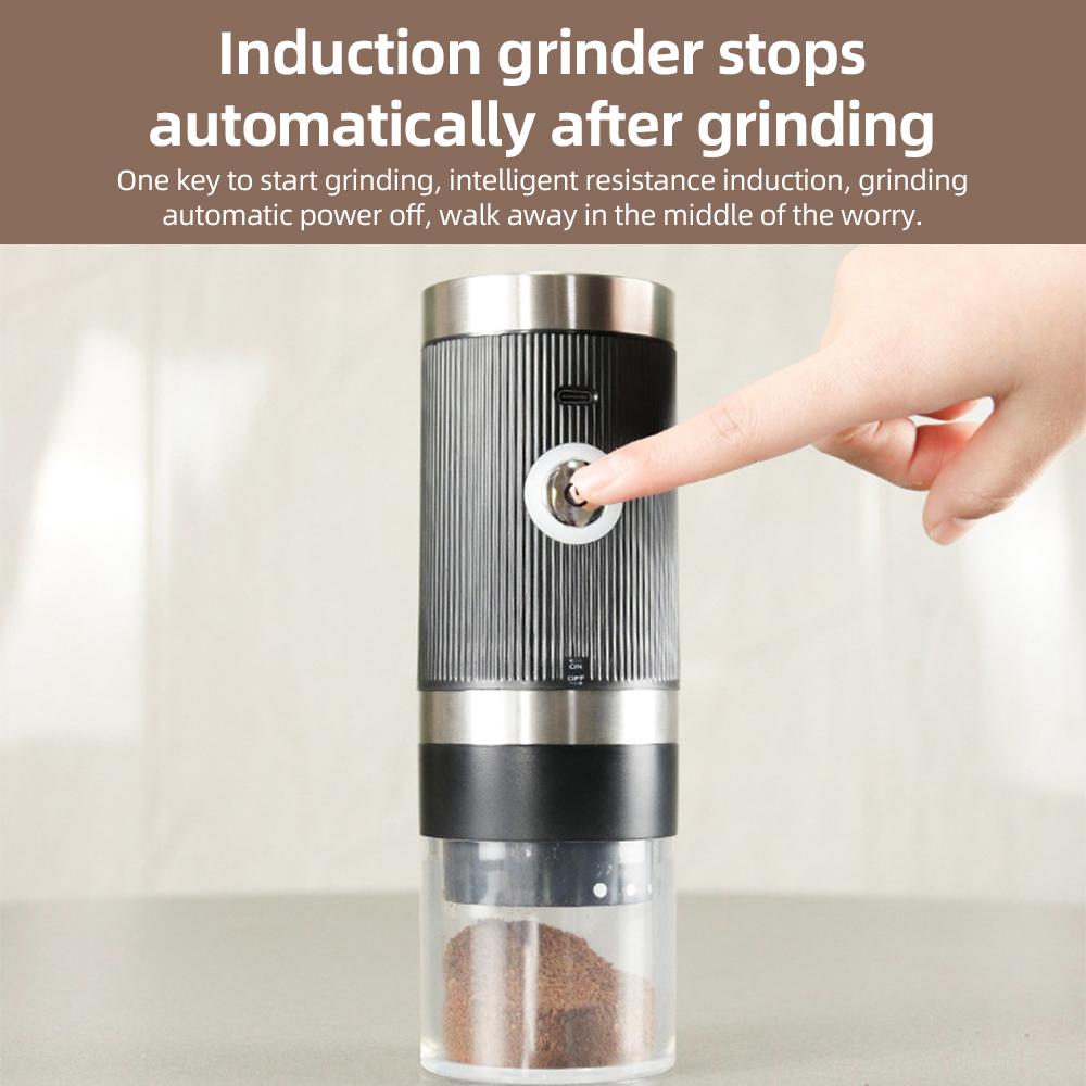 Electric Coffee Bean Grinder 5 Level Adjustable Auto Stop Gravity Espresso Grinder Portable