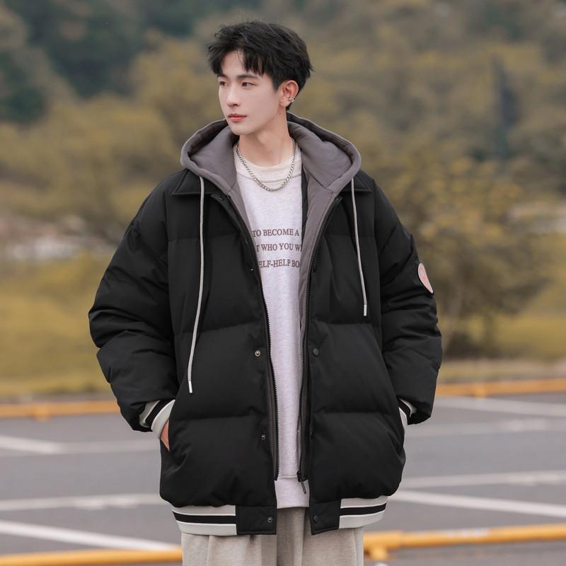Unisex Thick Winter Down Jacket White Duck Ins Style Hooded Casual Outerwear Teens