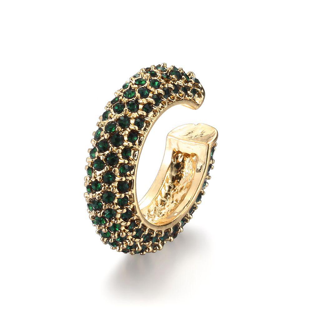 Подарок без пирсинга, без пирсинга, серьги со стразами, серьги-манжеты с фианитом, серьги-манжеты с кубическим цирконием