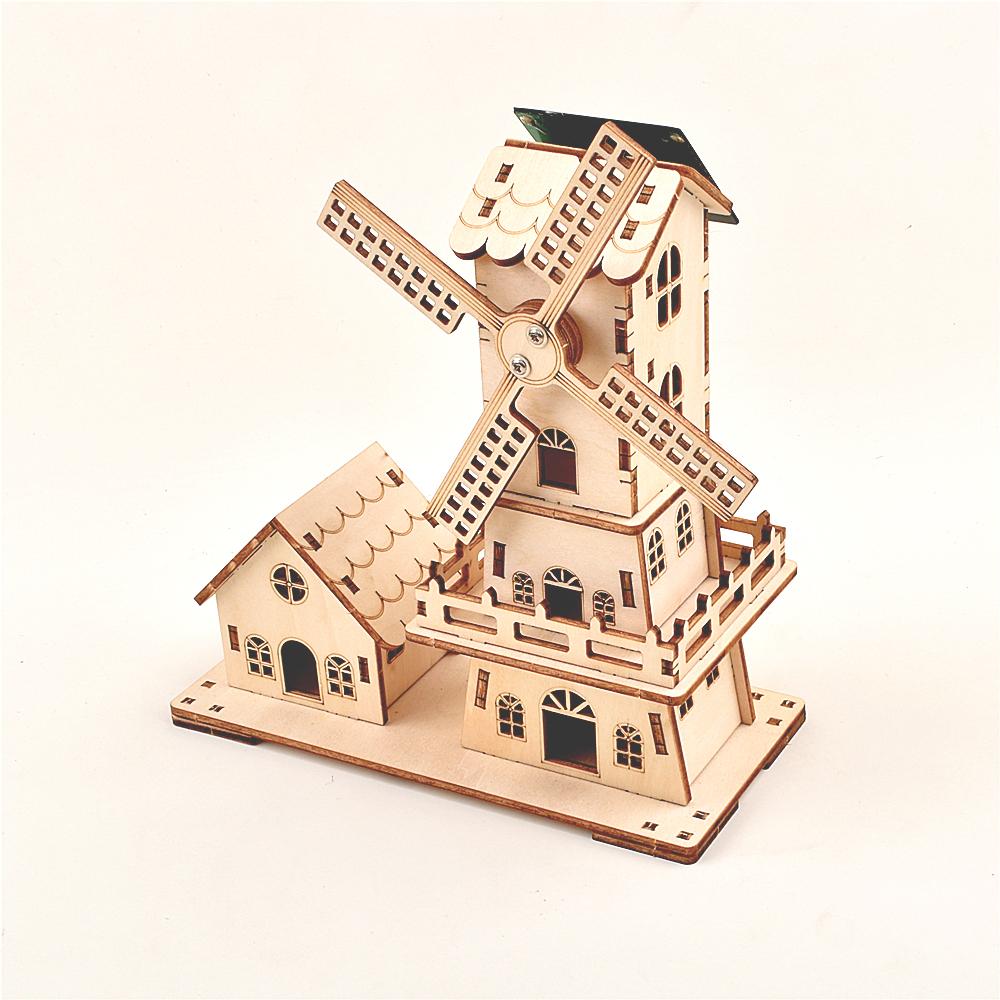 3D пазл Солнечная ветряная мельница Игрушка Научная игрушка Сделай сам Физический образовательный набор для ребенка Модель Технология солнечной энергии Эксперимент STEM-набор