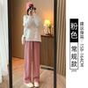Chenier Wide-leg Pants Women's Autumn and Winter Velvet High Waist Drape Casual Loose Straight Thin Gray Corduroy Pants