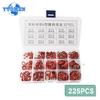 225PCS Red Silicone O Rings Sealing Gaskets Set High Pressure O-Rings Silicon Washer Rubber Kit