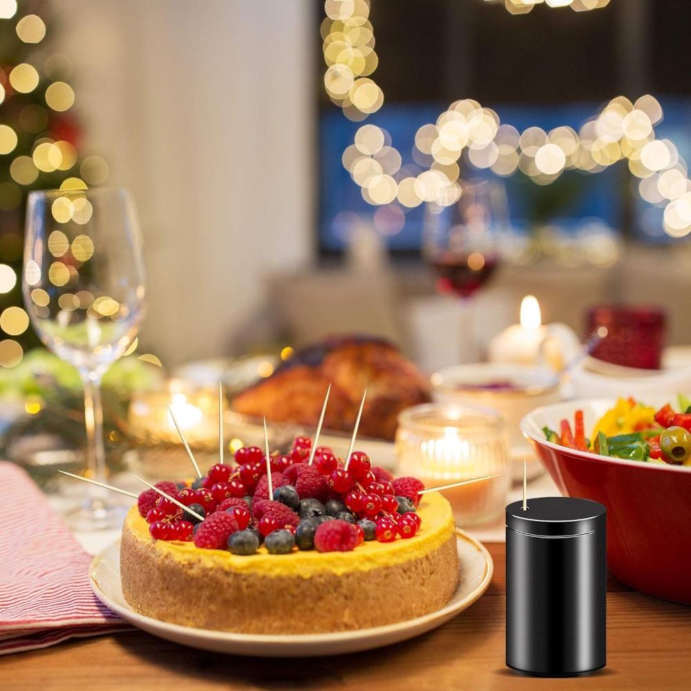 Круглая зубочистка из нержавеющей стали Ведерко для зубочисток Новый держатель для зубочисток для зубов Закуска