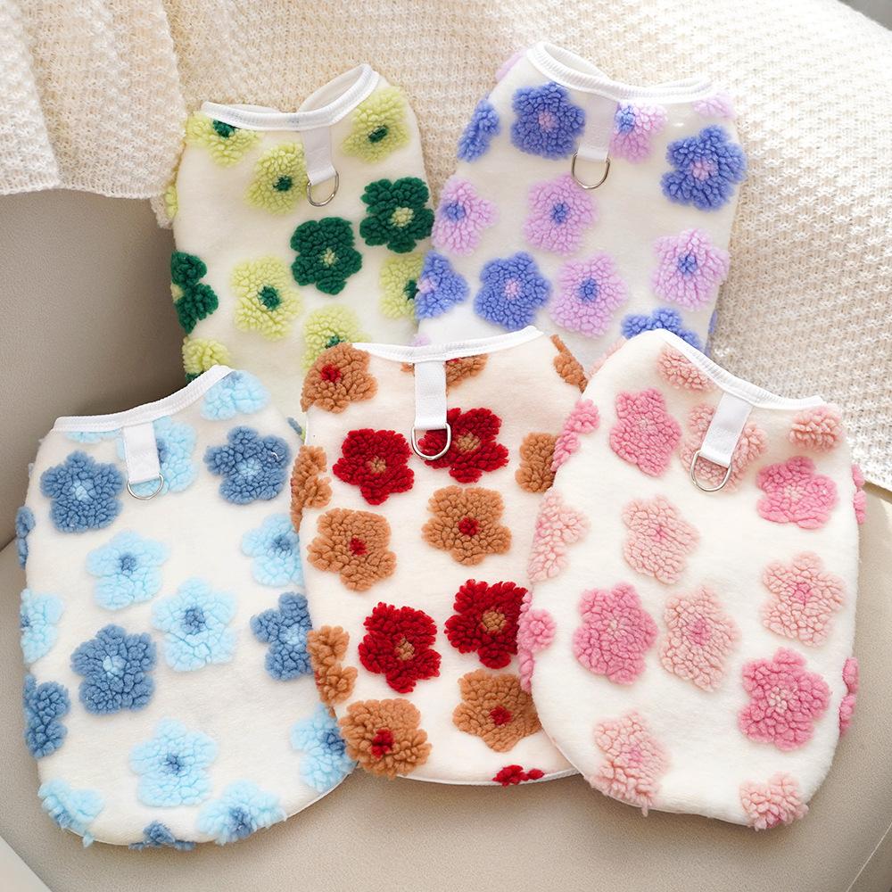 Pet Clothes Autumn and Winter Plush Double Layer Cat Dog Universal Cold Protection Dog Vest Cat Supplies Teddy