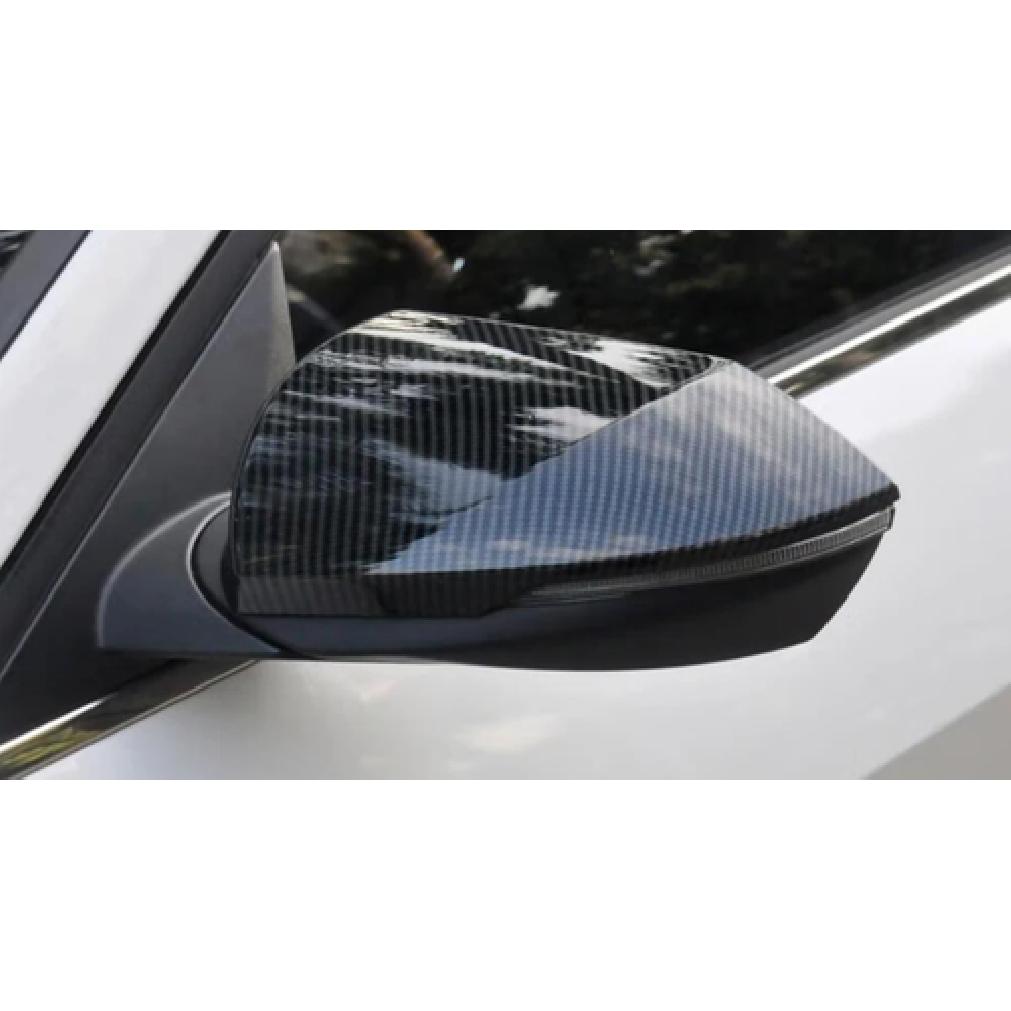 Rearview Mirror Lid ABS Cover Trim For -2024 Hyundai Elantra Carbon Fiber