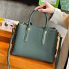 Cowhide Shoulder Women's Bag Large Capacity, Women's Fashion Simple Tote Bag Practical Commuter Bag Multi-partition