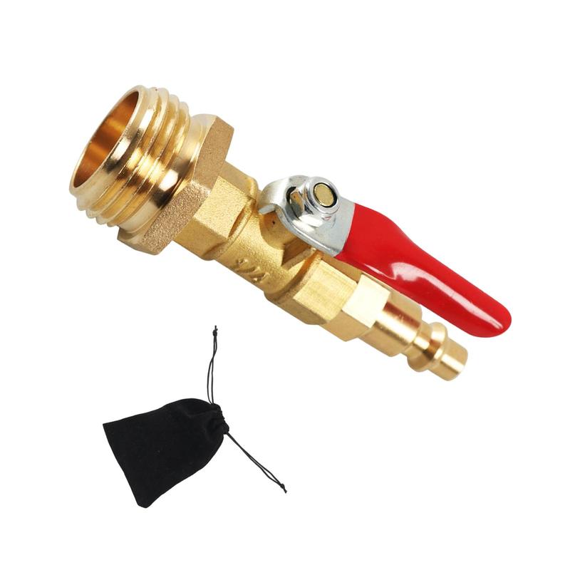 Brass RV Winterize Adapter Garden Hose Easy Blow Out Water to Winterize