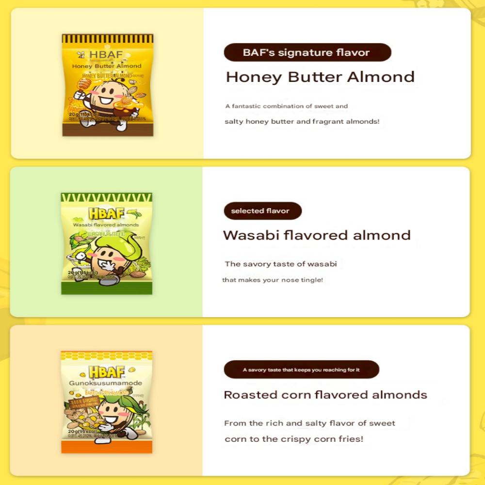 HBAF Mini 3 Flavor Almonds (15 Pieces, 300g)