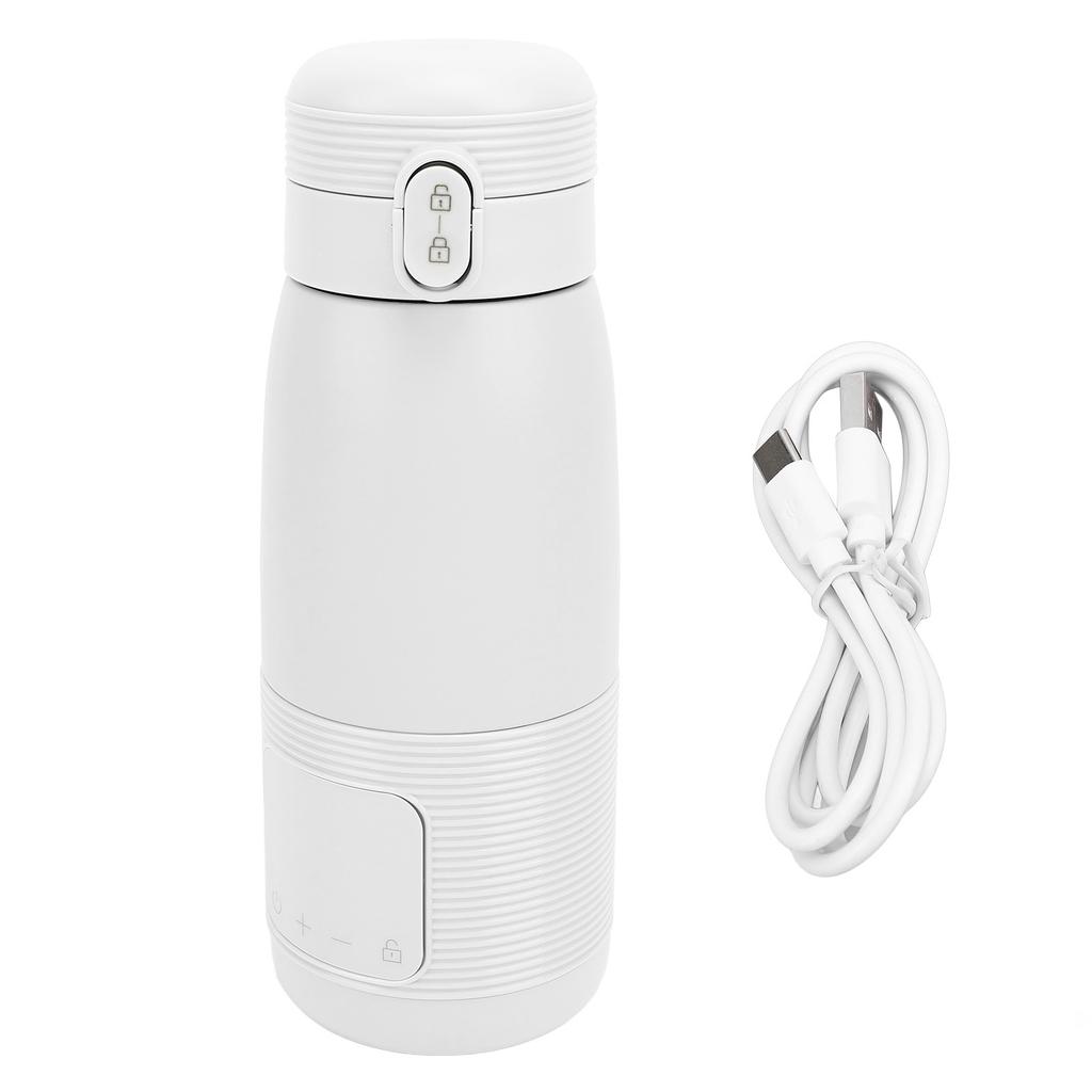 Portable Milk Warmer Baby Travel Cordless Fast Warming USB Rechargeable for Car Outdoor White