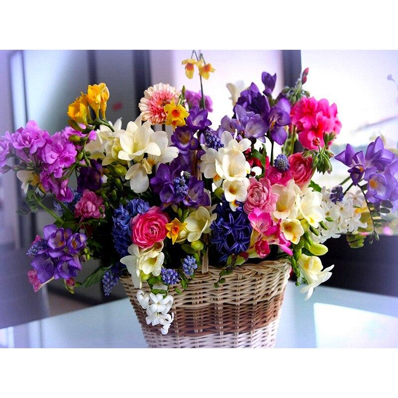 Полный 5D алмазная живопись красивые фиолетовые цветы DIY Алмазная вышивка Алмазная мозаика наборы крестиков домашний декор подарок