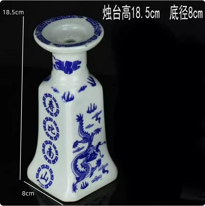 Керамическая курильница Цзиндэчжэнь. Сине-белая фарфоровая подставка для свечей. Подношение украшений перед Буддой.