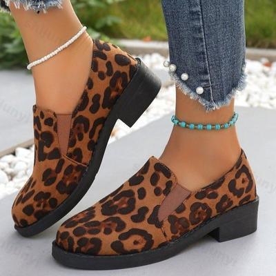 Модные туфли на плоской подошве с леопардовым принтом, женские туфли, замшевые кроссовки, женские удобные туфли для ходьбы, удобные туфли-лодочки для женщин, Zapatos De Mujer